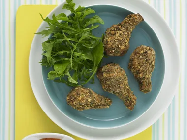 peanut and coriander crumbed drumettes