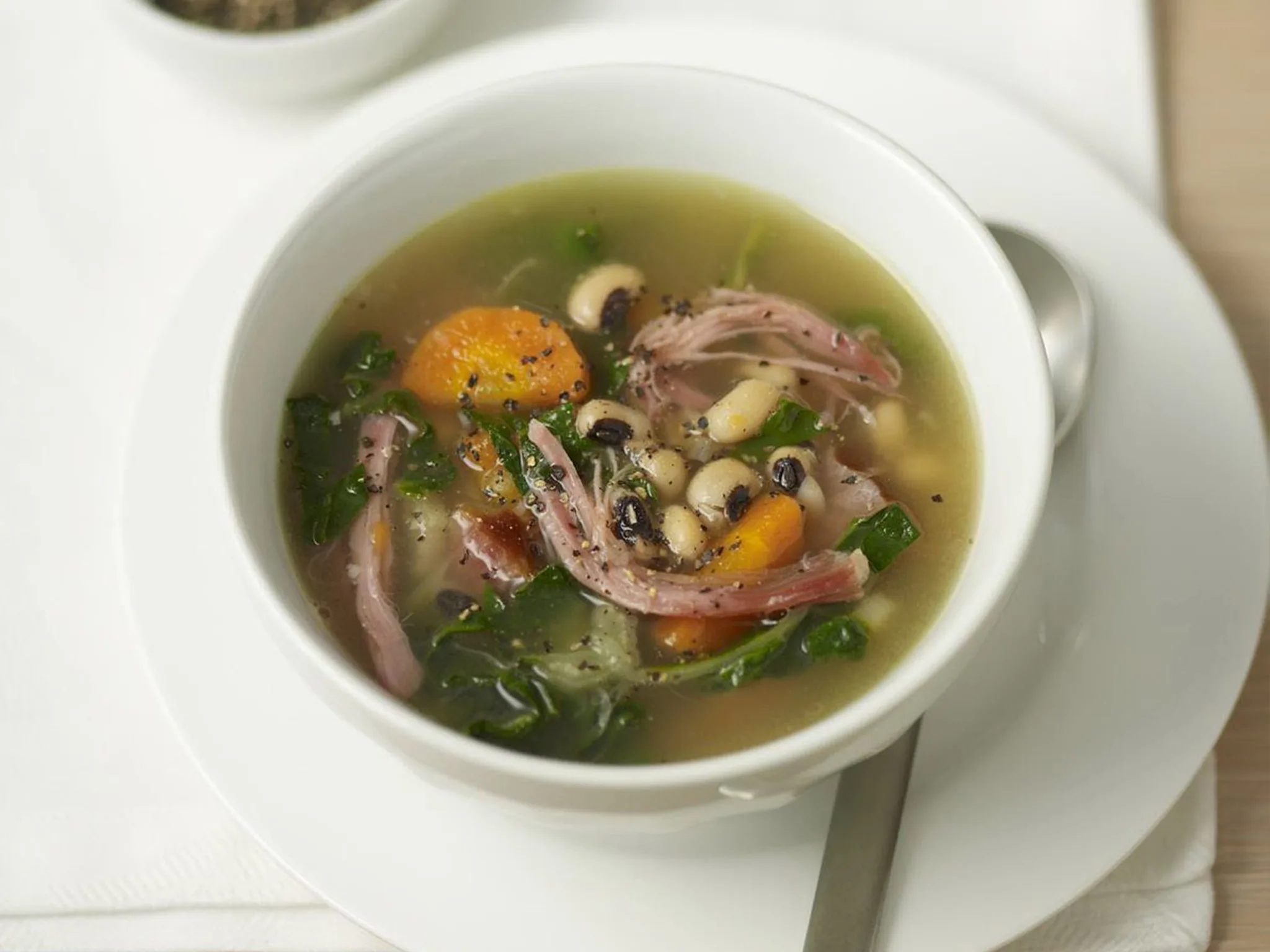 black-eyed bean and ham soup