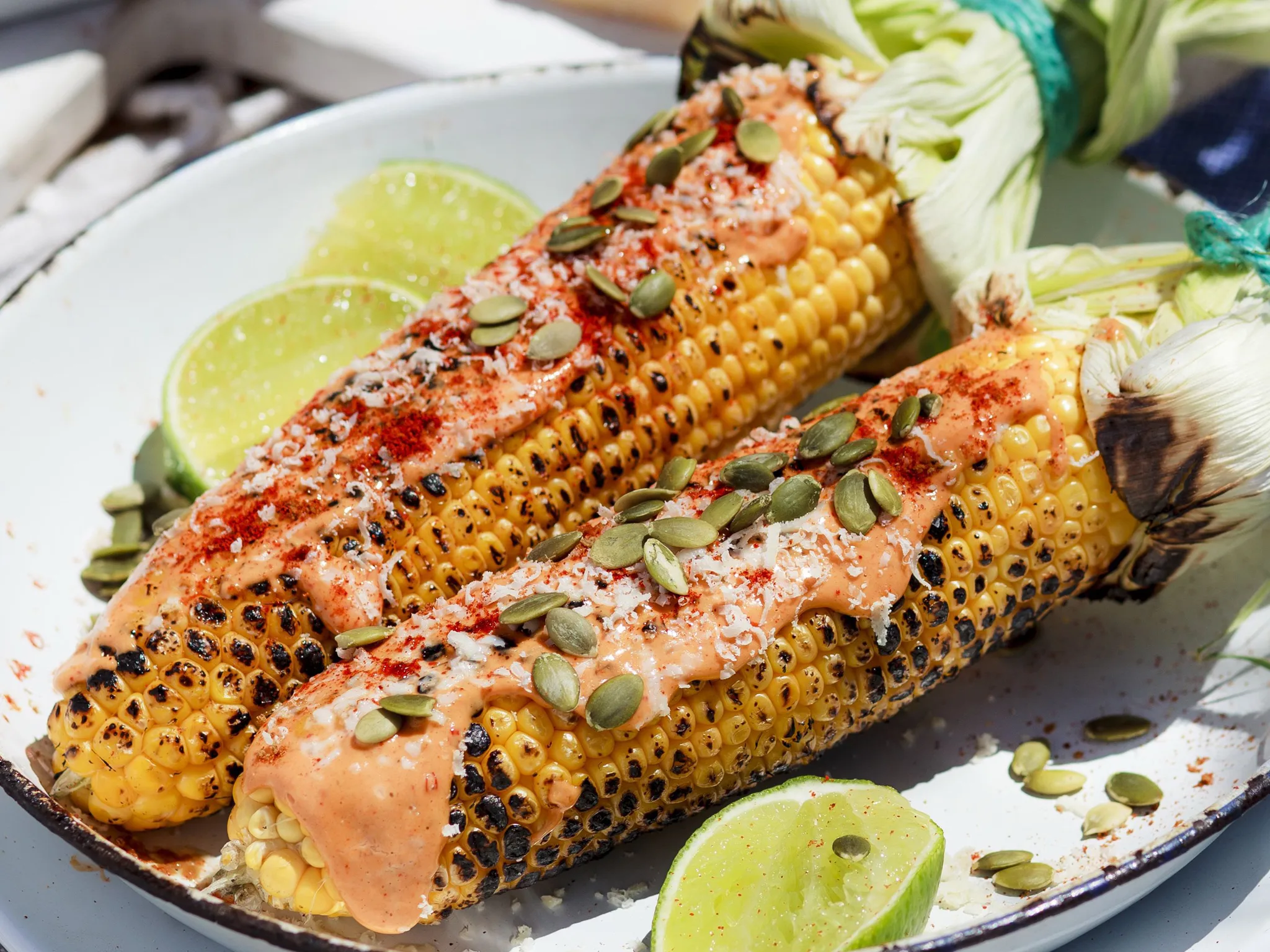 mexican-style barbecued corn