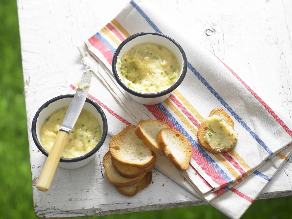 potted prawns with crostini