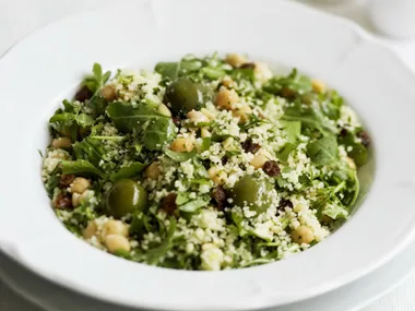 Olive, chickpea and spinach couscous