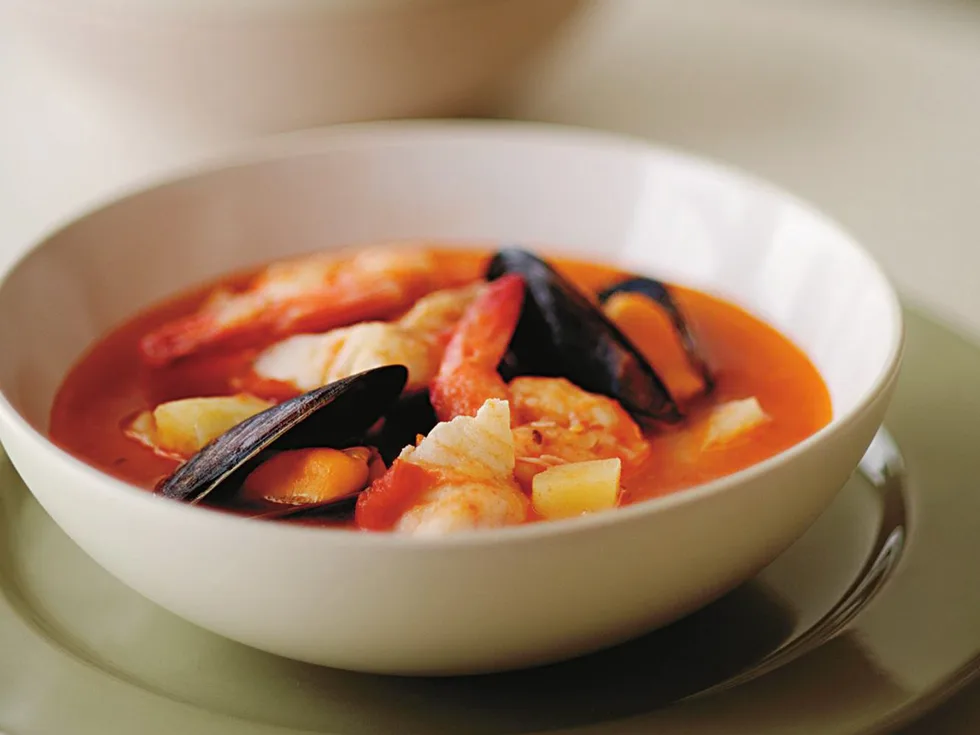 Tomato seafood soup