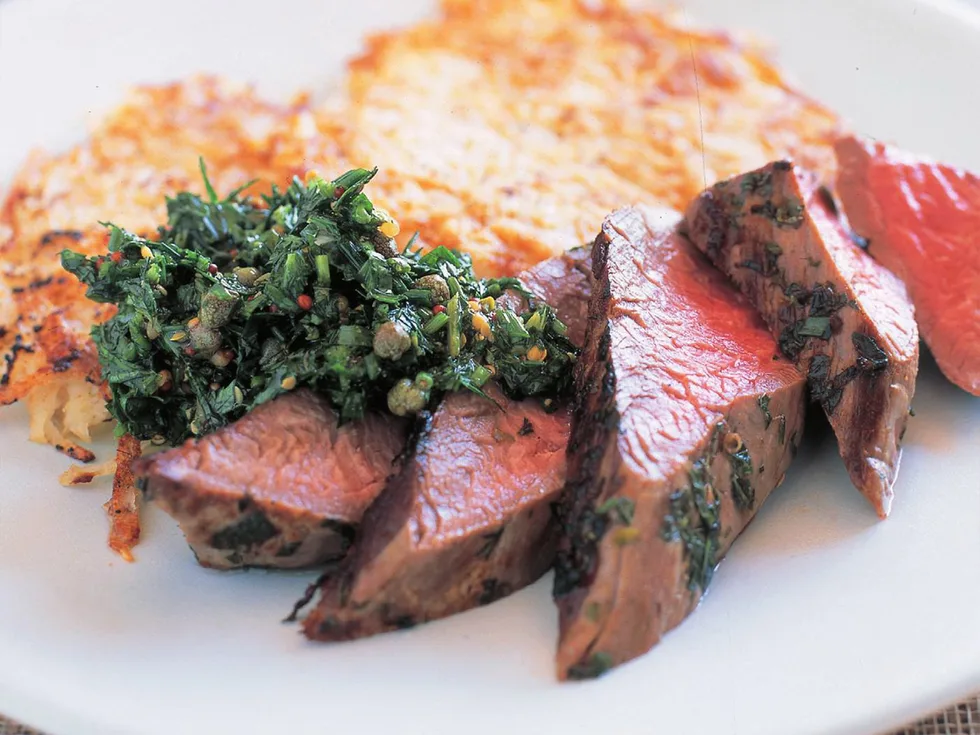 VEAL WITH SALSA VERDE AND POTATO RÖSTI