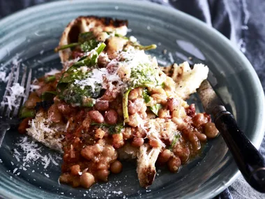 parmesan, spinach and bean ragù