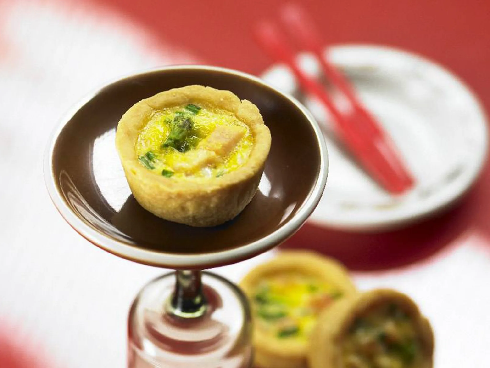 smoked chicken & asparagus quiches