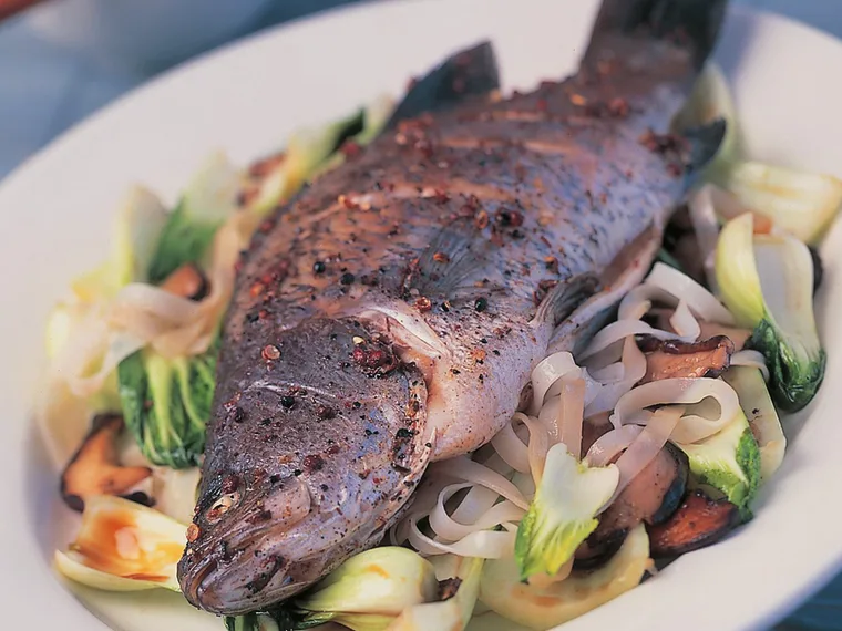 Pepper-roasted barramundi