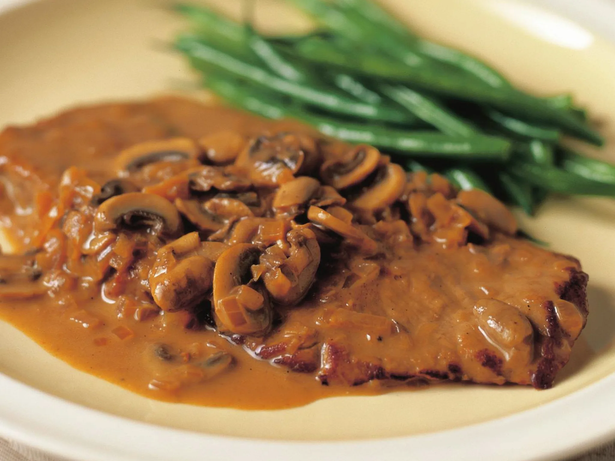 Veal scallopini with mushroom sauce-image