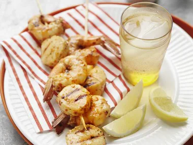 PRAWN AND SCALLOP KEBABS WITH PERI PERI
