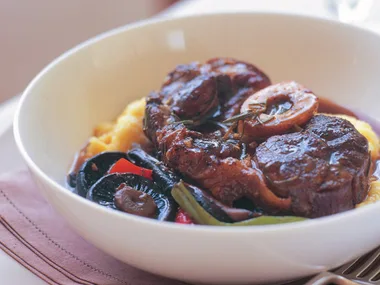 Veal shin on mushroom ragu