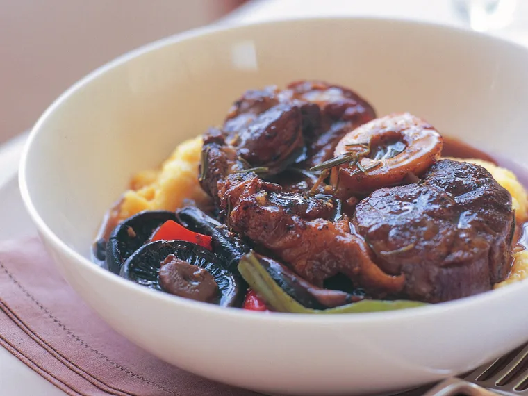 Veal shin on mushroom ragu