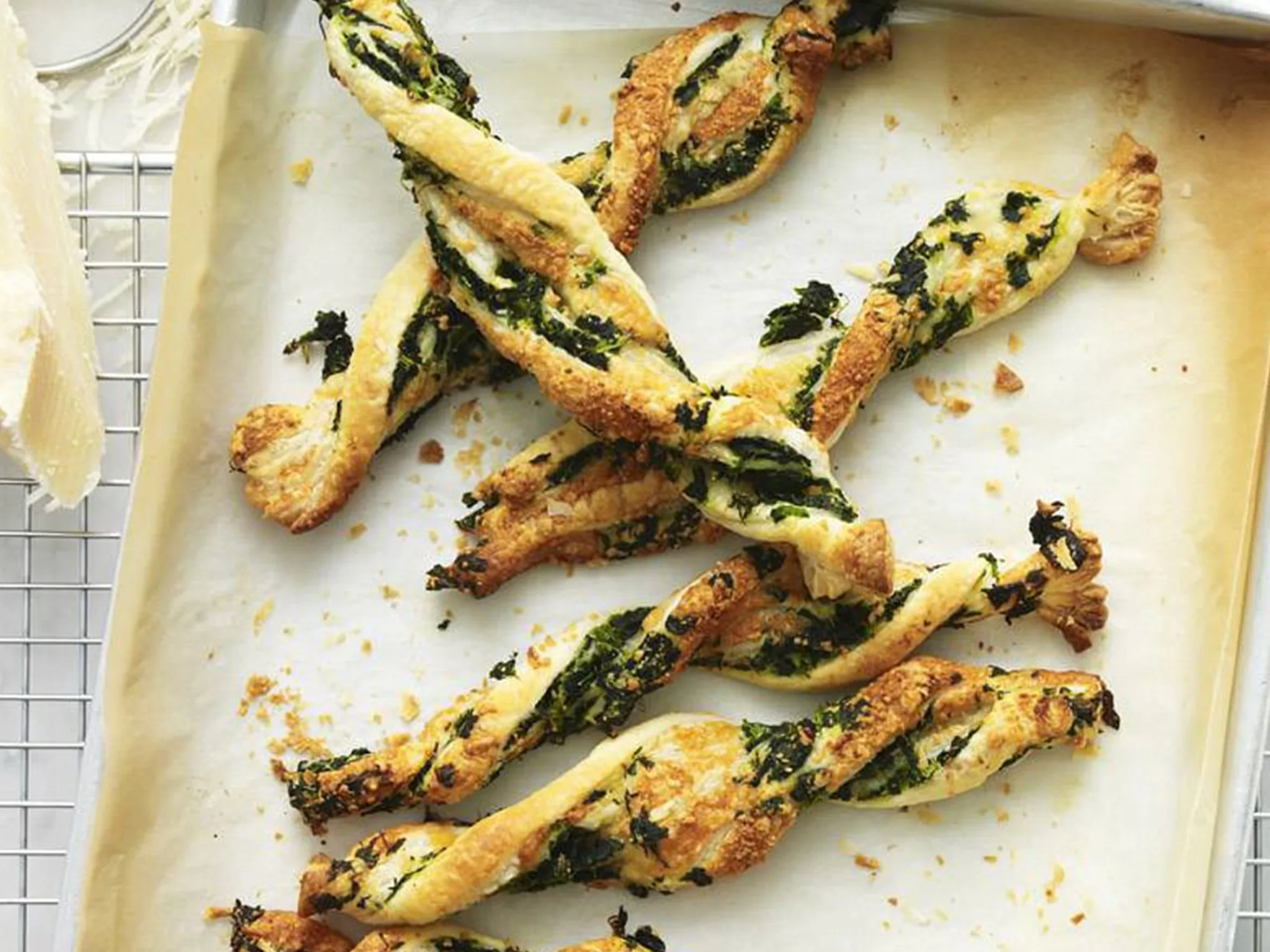 cheese and spinach twists