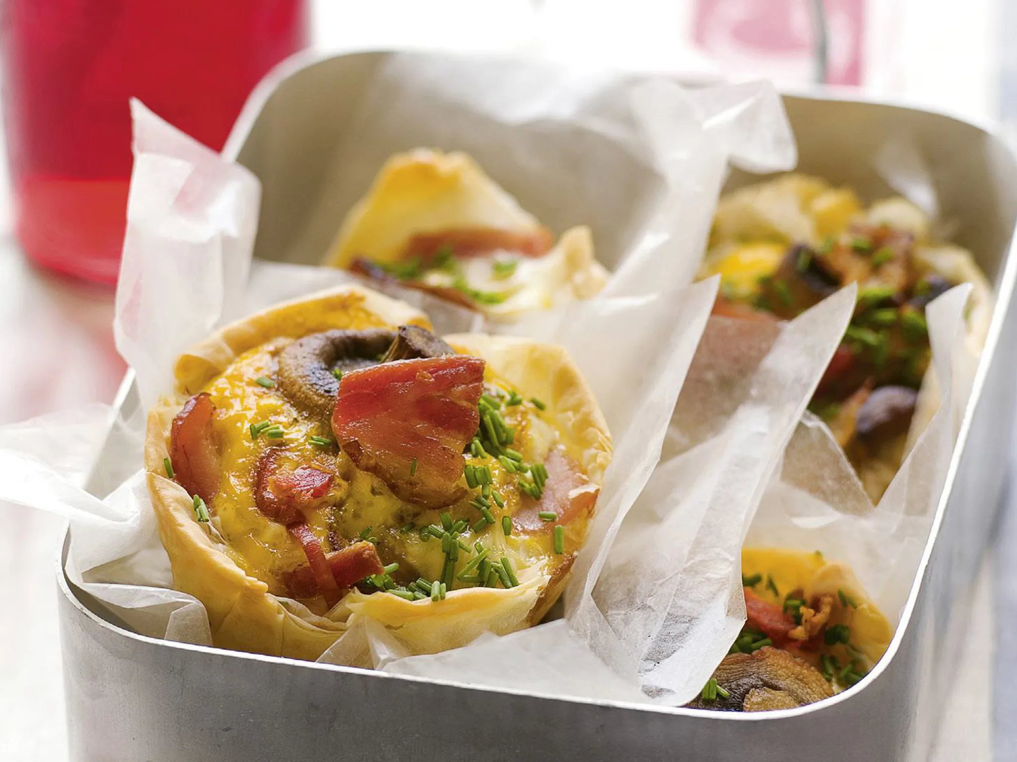 mushroom and bacon brunch tarts