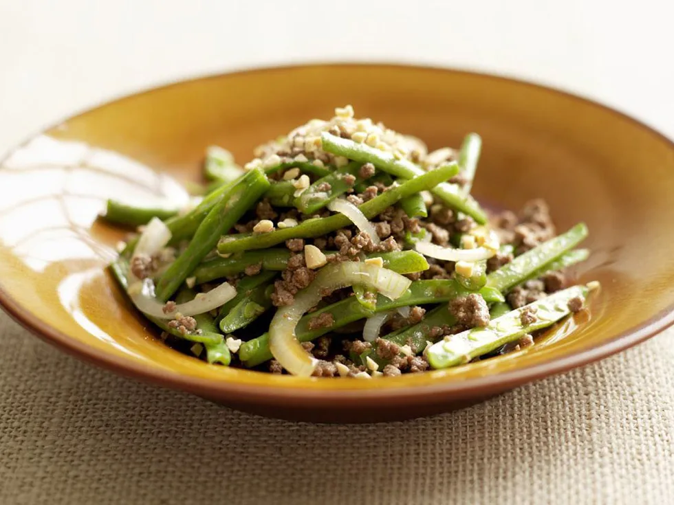 chinese minced beef and spicy green beans