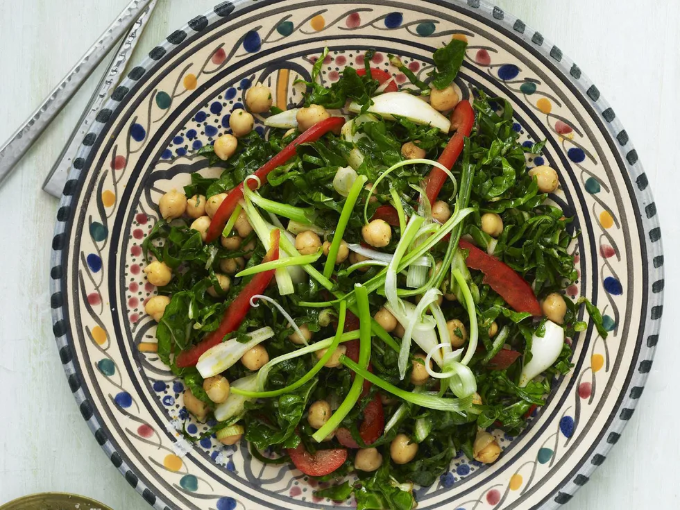 Chickpea and silver beet salad