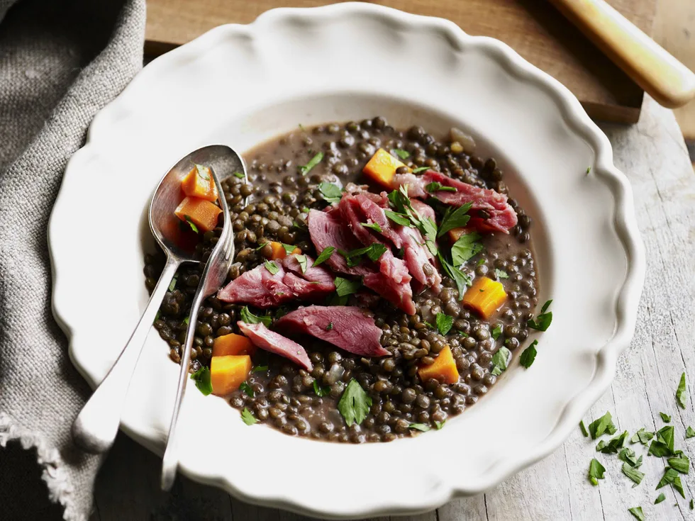 ham hock with lentils