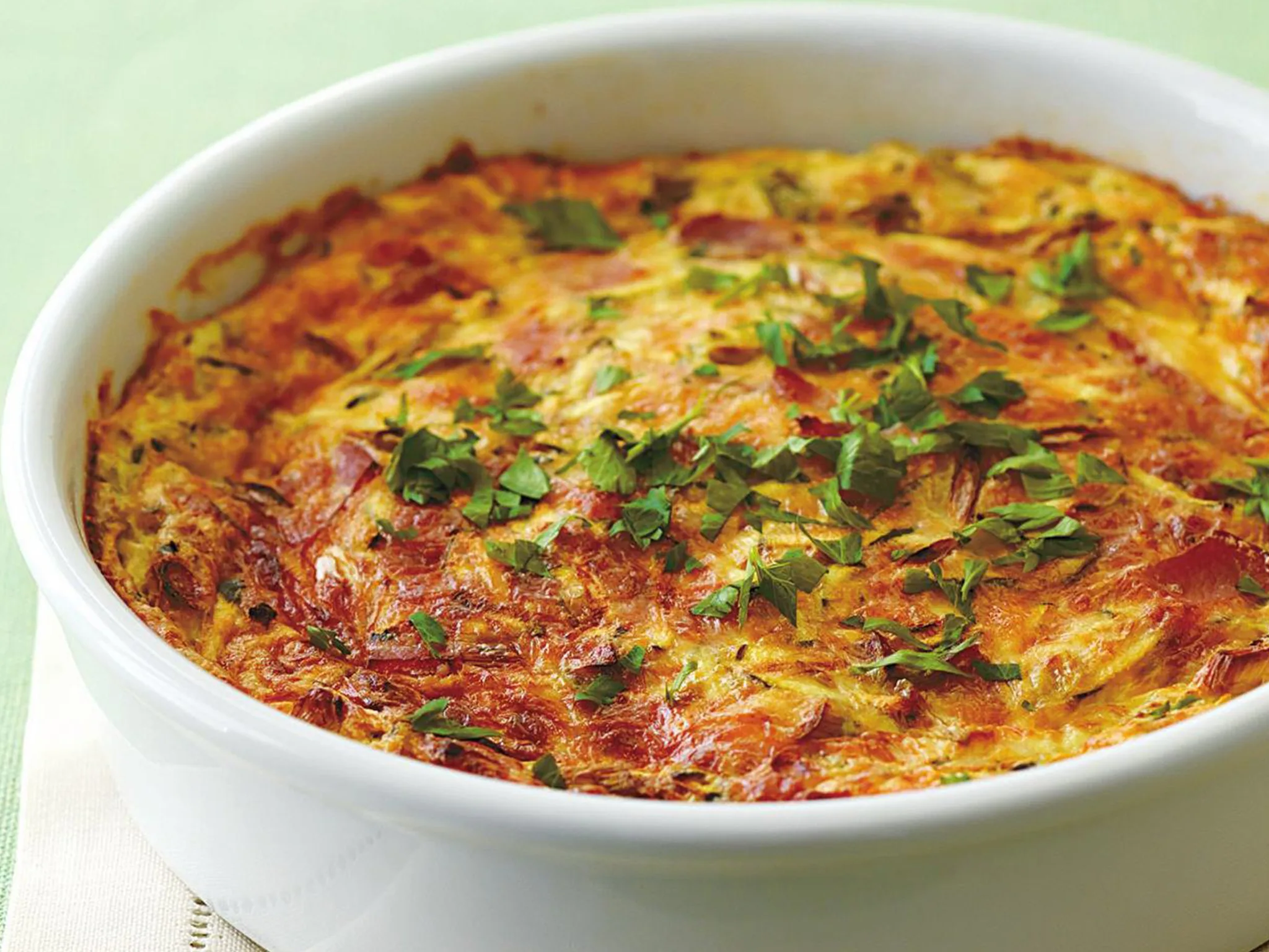 Easy ham and zucchini quiche