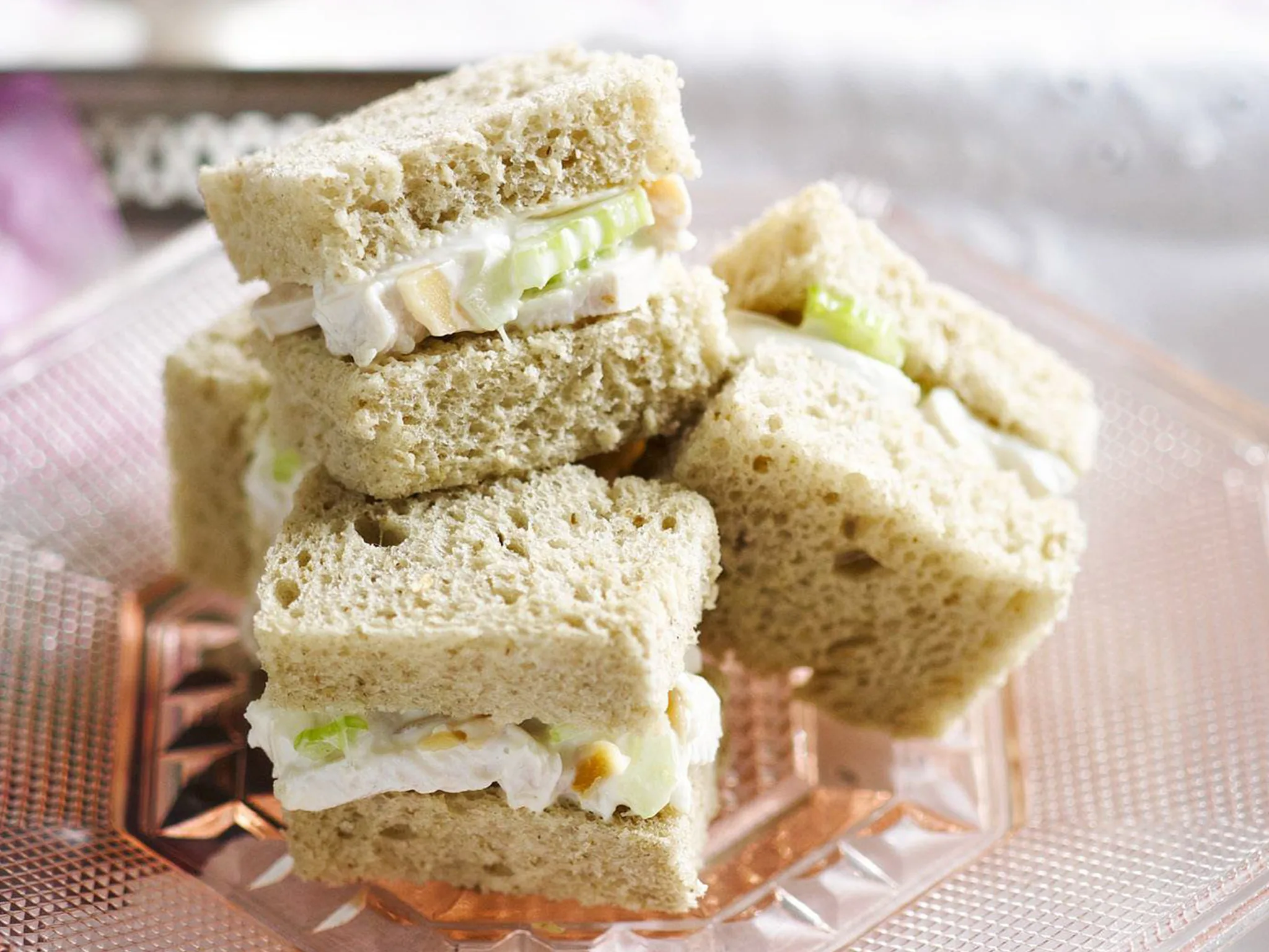 chicken & almond sandwiches