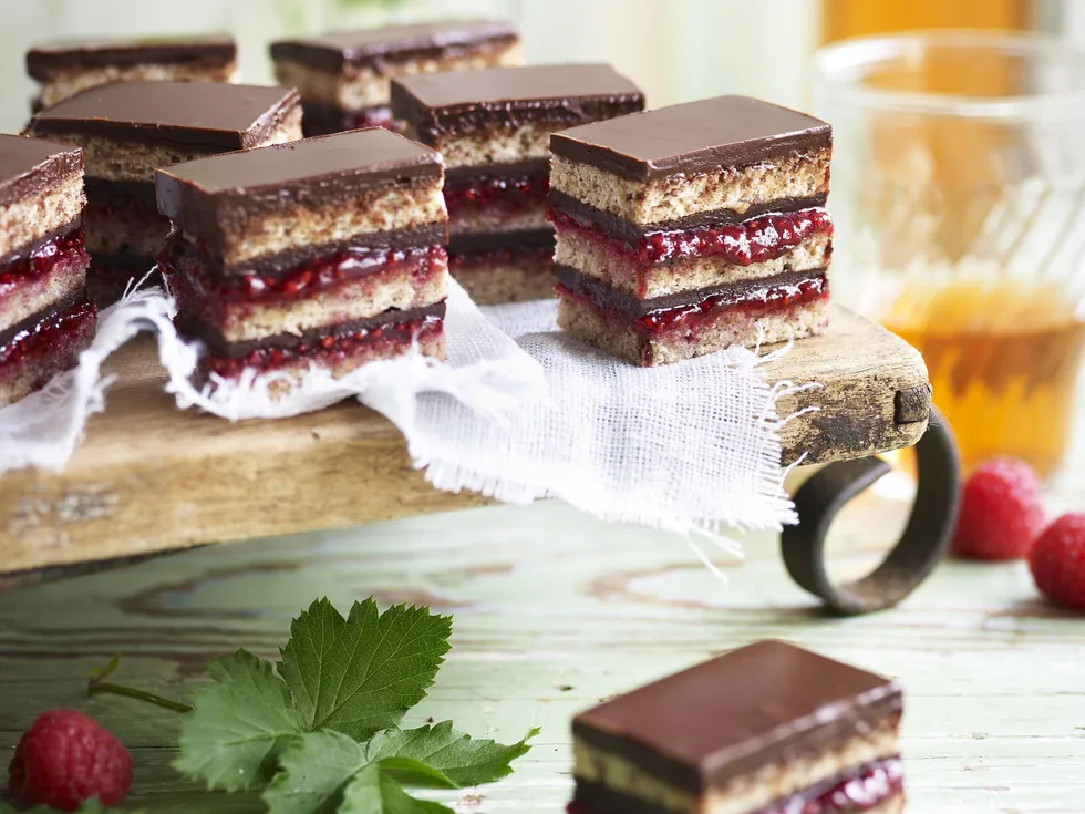 CHOCOLATE, HAZELNUT AND BERRY PETIT FOURS