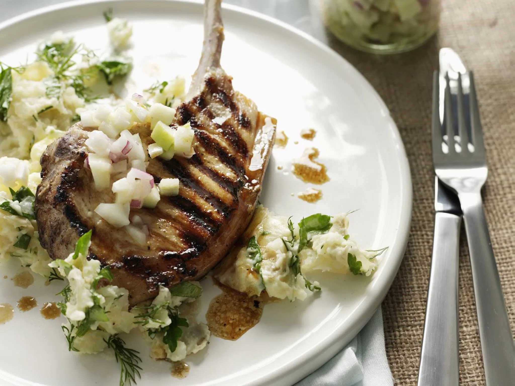 PORK CUTLETS WITH FENNEL APPLE RELISH