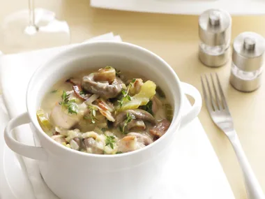 creamy mushroom, leek and chicken casserole