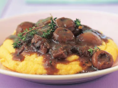 Mixed mushroom ragu with polenta