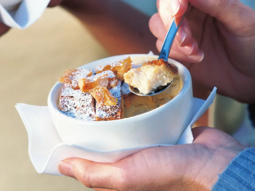Panettone Custards with Macadamia Toffee