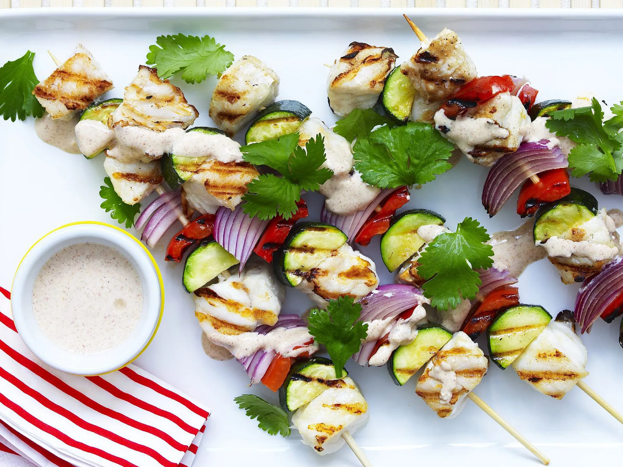grilled fish kebabs