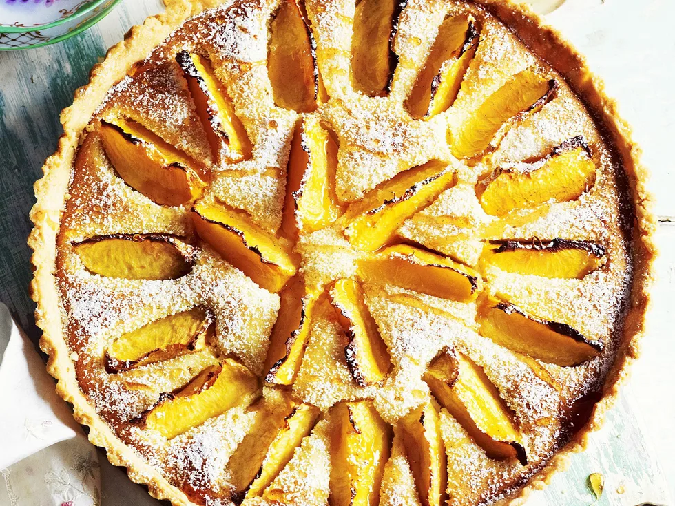 PEACH & ROSE FRANGIPANE TART