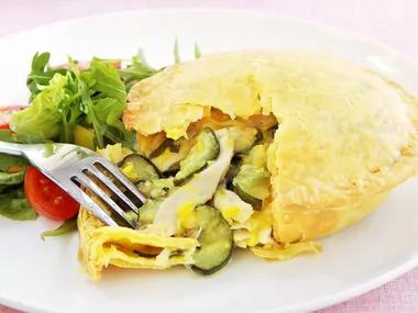 corn, chicken & zucchini pies