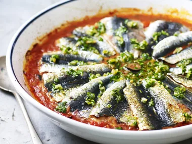 Sardines with preserved lemon salsa