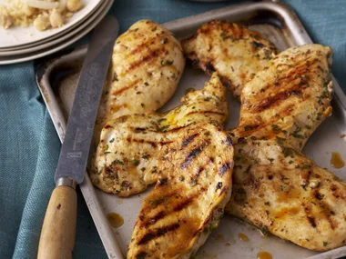 Chermoulla chicken with onion couscous