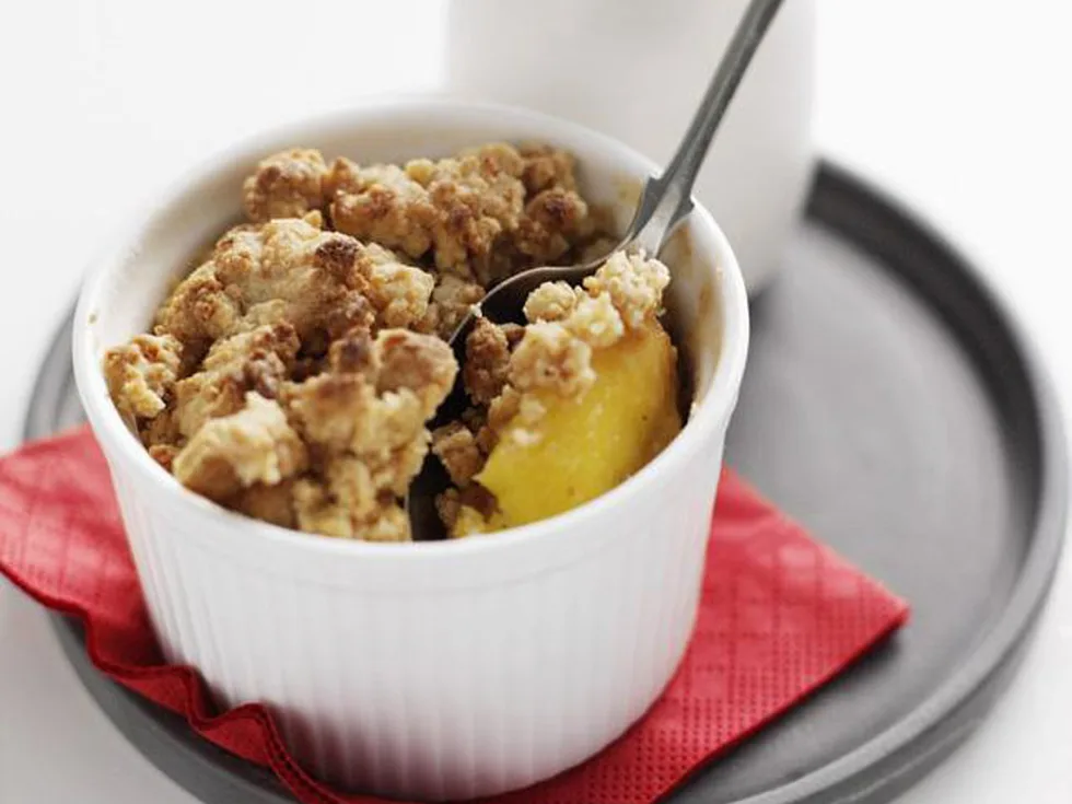 PEACH AND AMARETTI CRUMBLES