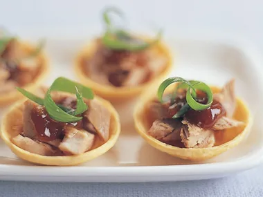 barbecued duck and ginger tartlets