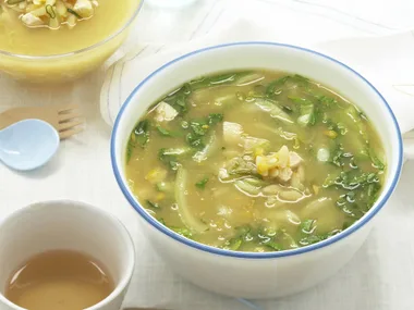 chicken, corn and pasta soup