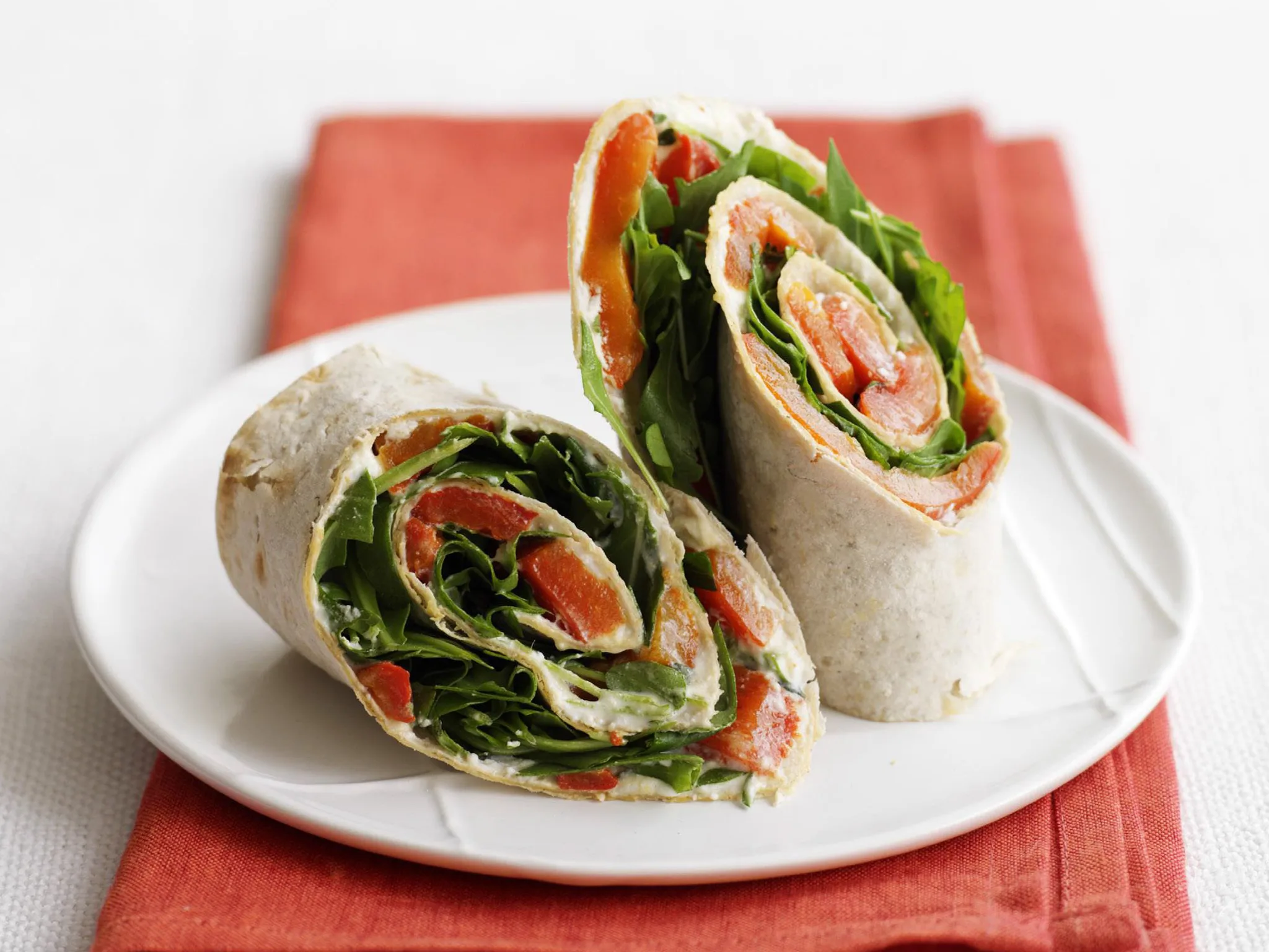 capsicum, ricotta and rocket pinwheels