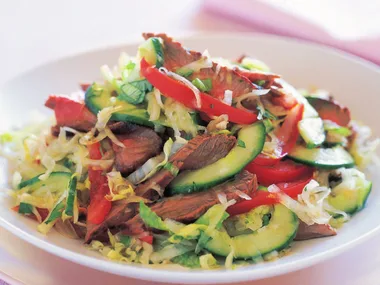 beef with green papaya, chilli and coriander salad