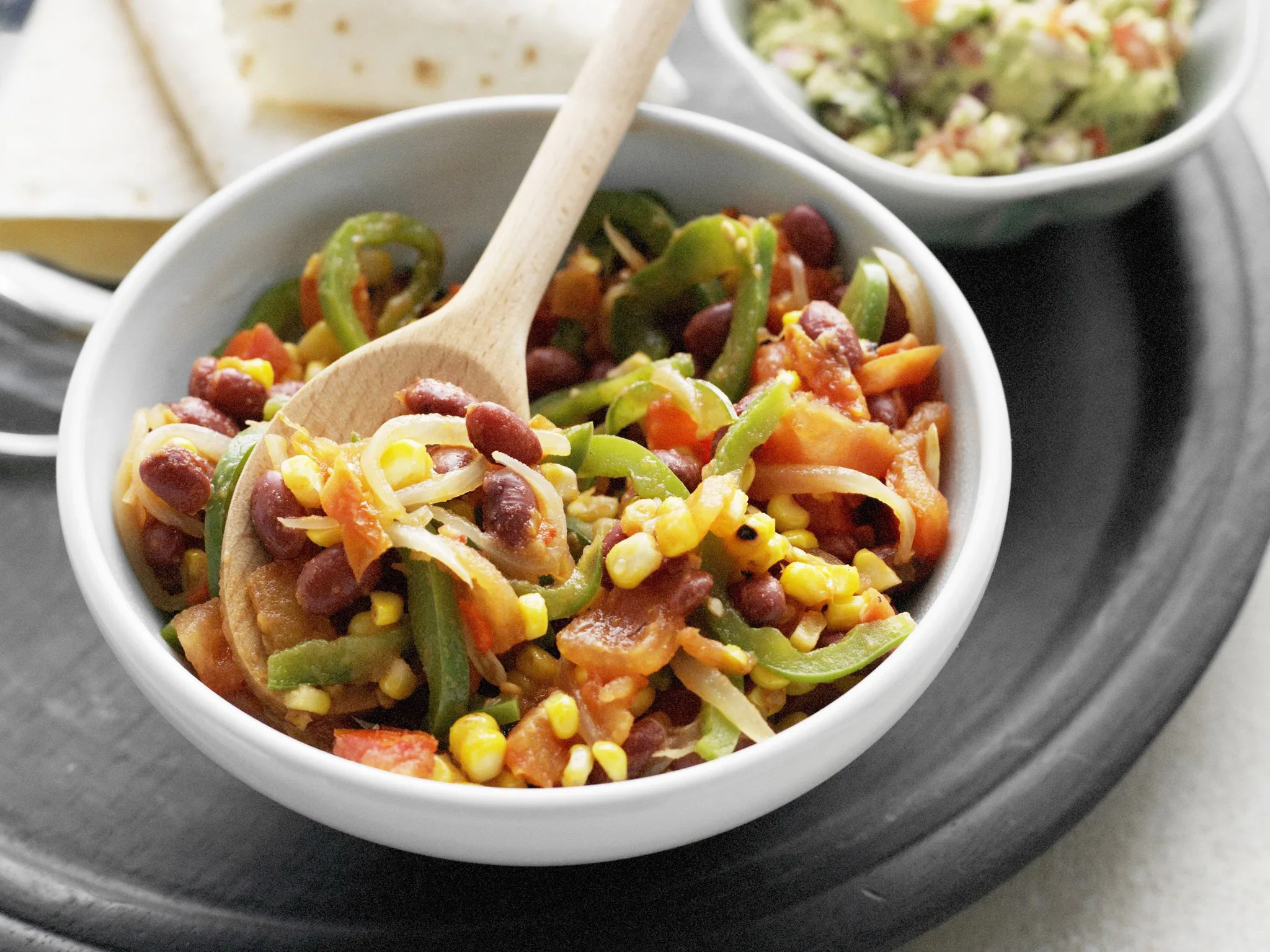 corn and bean stew with tortillas