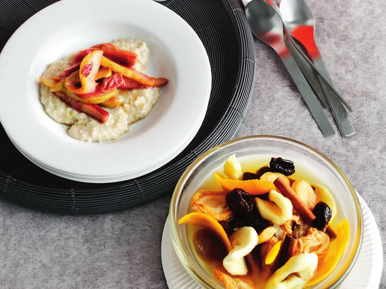porridge with sauteed fruit