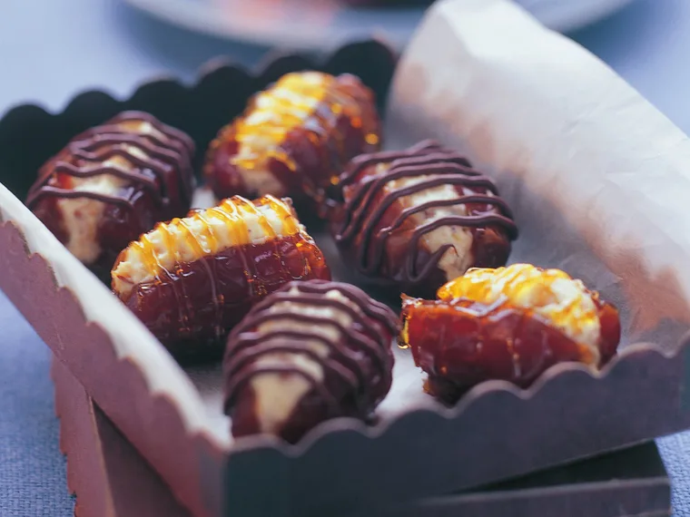 cream cheese-filled brandied dates