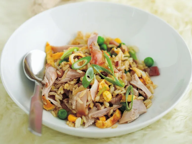 honey and soy drumsticks with easy fried rice