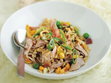 honey and soy drumsticks with easy fried rice