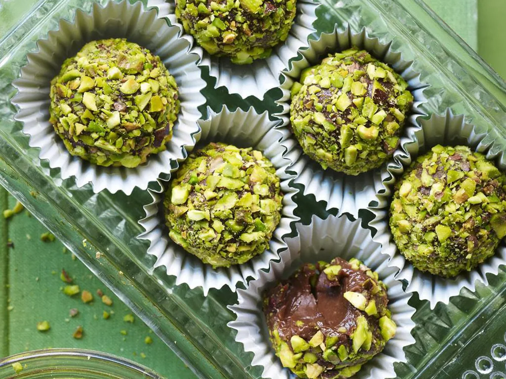 salted pistachio truffles