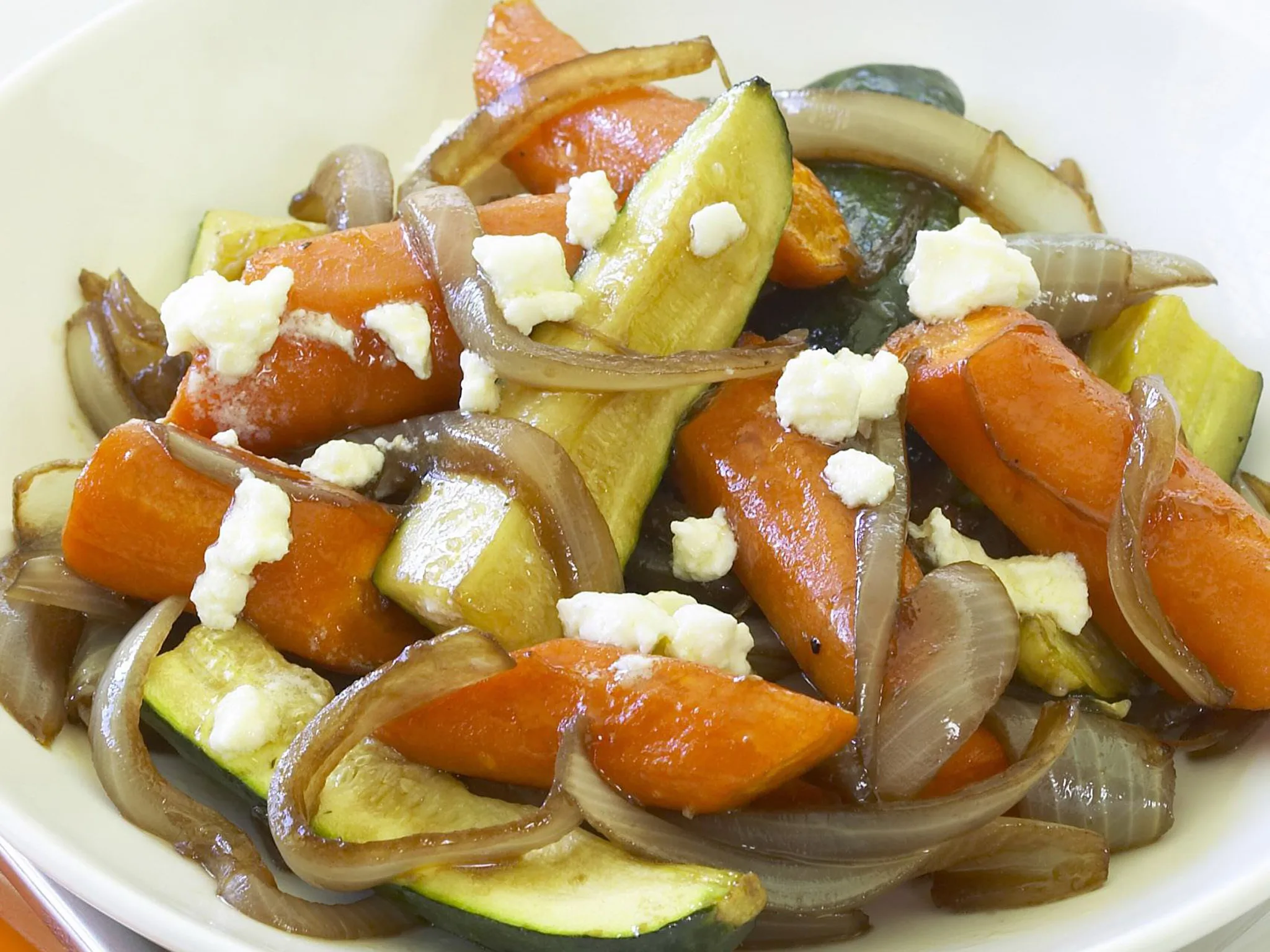 ROASTED CARROT WITH ZUCCHINI AND FETA