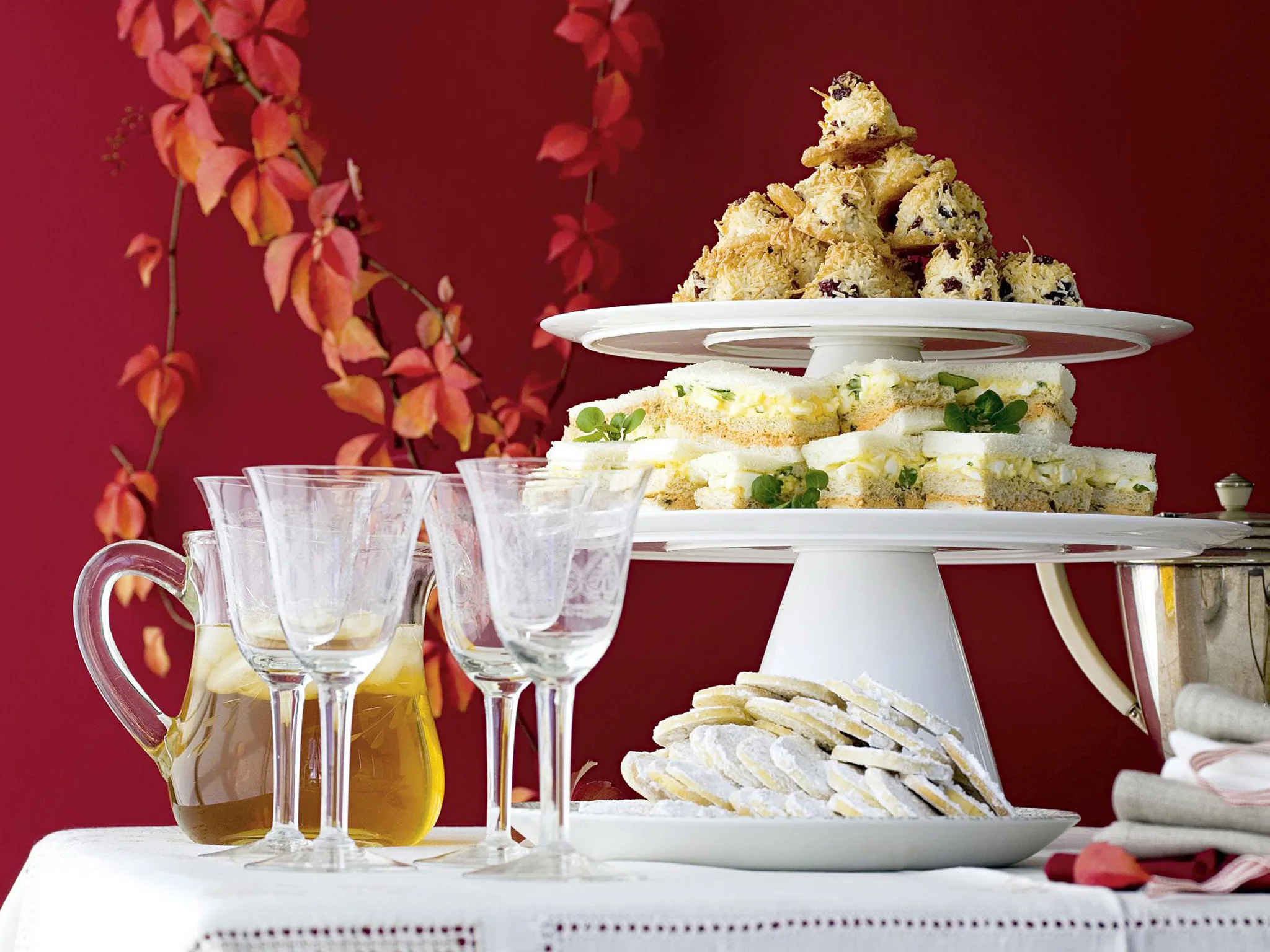 salmon and egg finger sandwiches