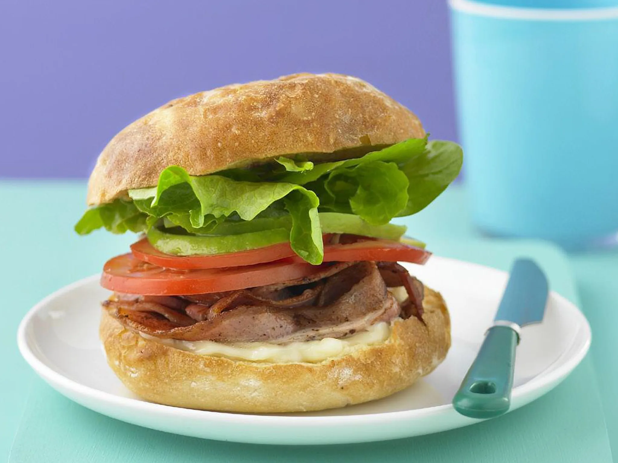 avocado, bacon& tomato panini