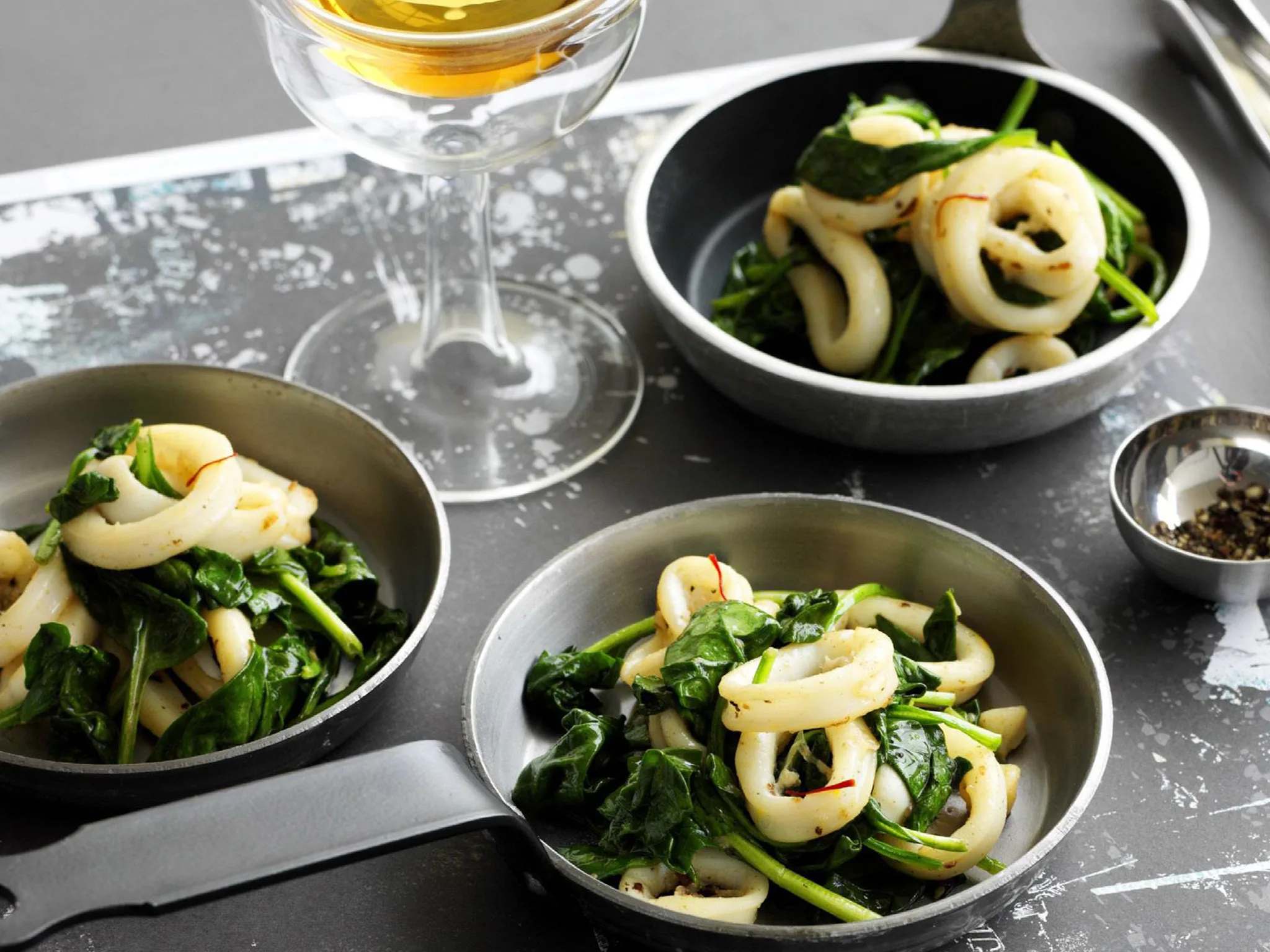 saffron and brandy squid