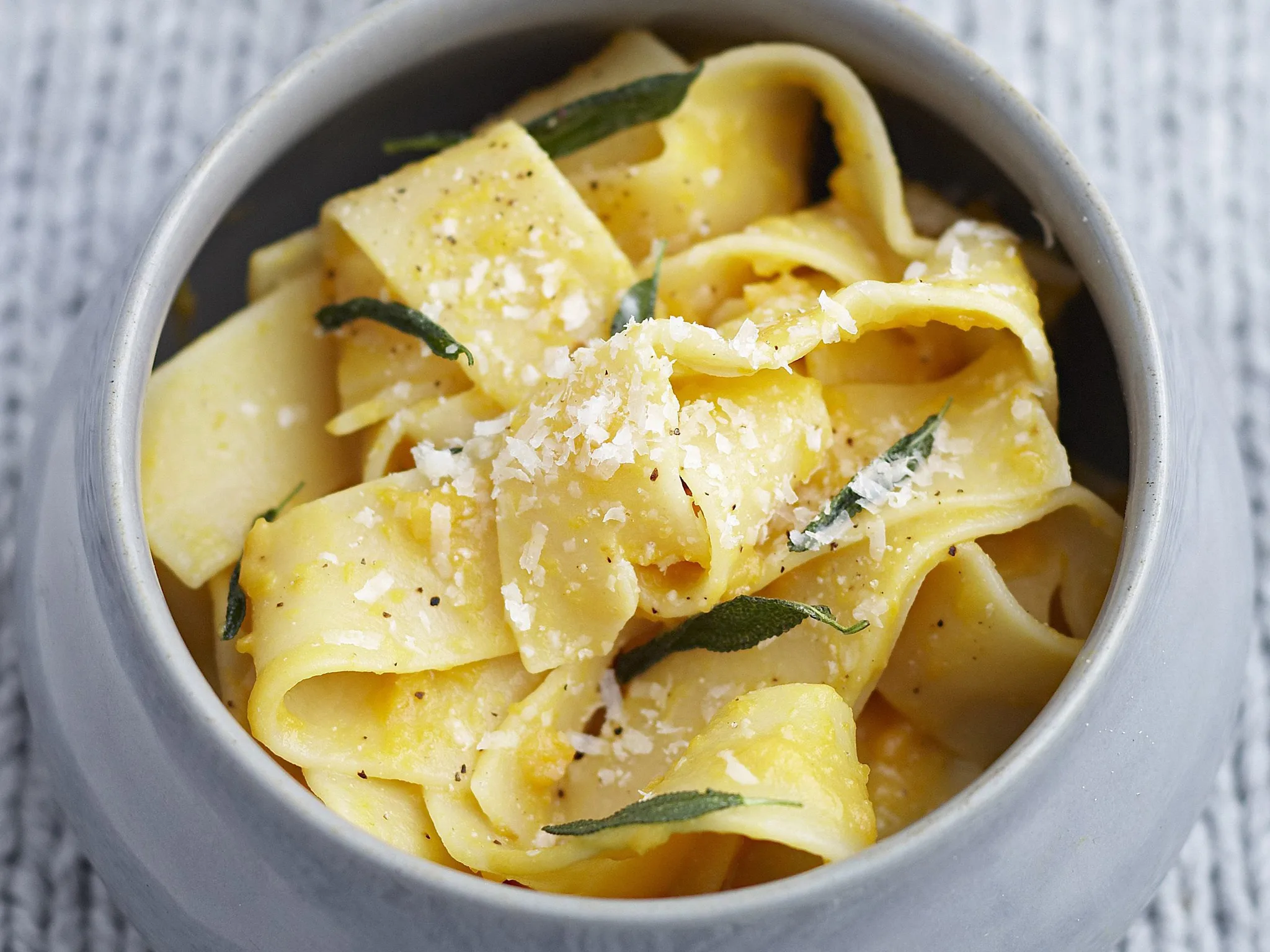 roasted pumpkin, sage and garlic pappardelle