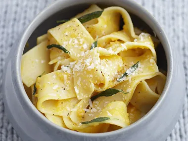 roasted pumpkin, sage and garlic pappardelle