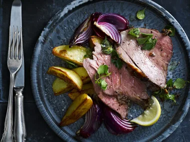 ROAST LEG OF LAMB with MustardandHerbs