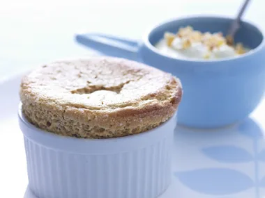 coffee soufflés with pecan praline cream